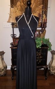 Vintage Pleated Halter Dress